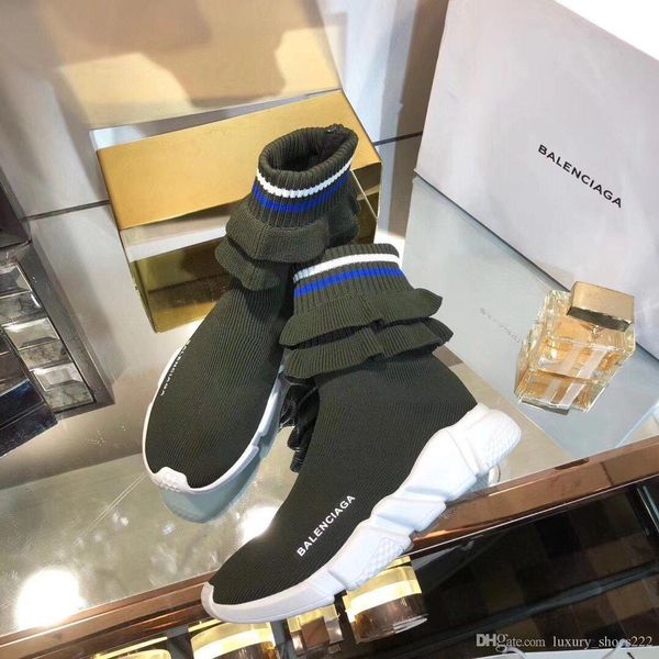 

r luxury shoes, fashionable cake tube elastic socks boots speed clear sole casual sports shoes