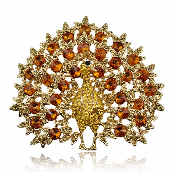 

peacock open screen brooch personality exaggerated big brooch clothing accessories korean version of europe and the united states big brand, Gray