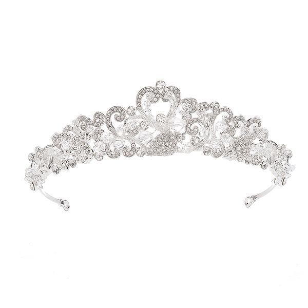 

eseres sparkly sliver crystal tiaras bridal hair jewelry women headbands girls accessories queen diadem, Golden;white