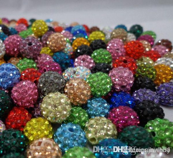 

10mm 200pcs/lot mixed multi color crystal crystal bead bracelet necklace beads.spacer beads lotrhinestone diy i4242 w62