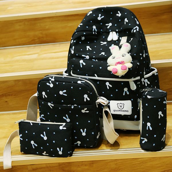 

35#4 sets women girl animals travel backpack school bag shoulder bag handbag mochila feminina mochila mujer