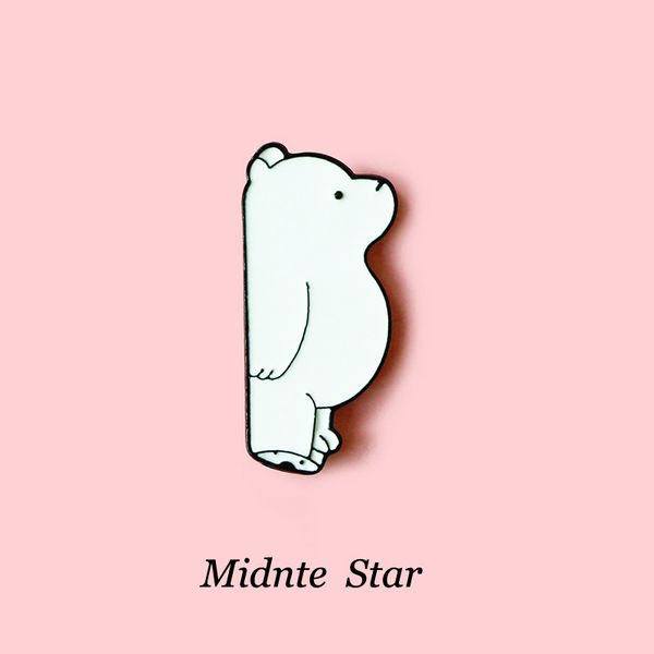 

white bear figure cosplay brooch pin enamel backpack bags badge clothes women men kids fashion jewelry, Gray