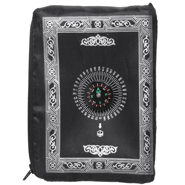 

ramadan islamic and muslim travel prayer mats,compass pocket size tote bags black