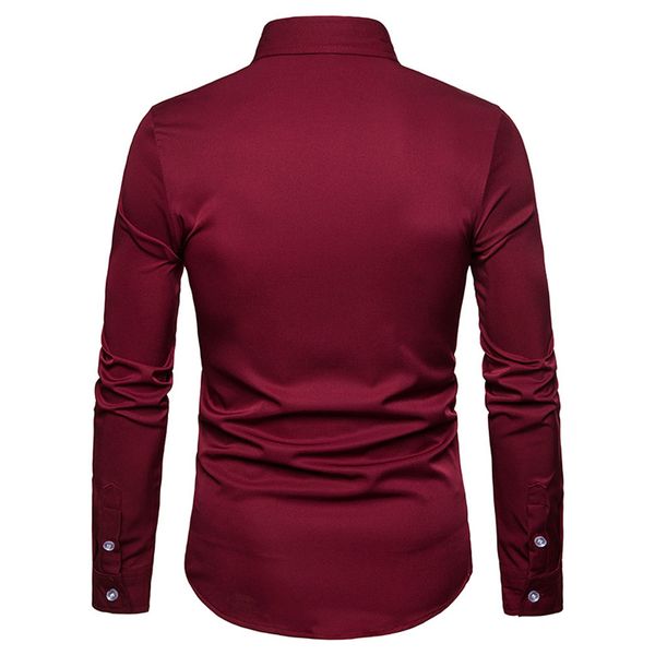 

jaycosin shirt fashion personality men's casual lapel embroidery long-sleeved shirt men's casual trend street top, White;black