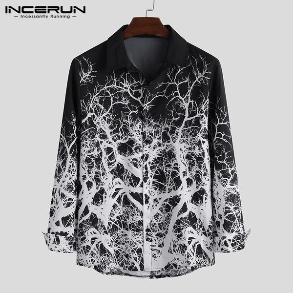 

2020 men printed long sleeve shirts casual lapel black high street shirt man button up blouse floral black camisa plus size, White;black