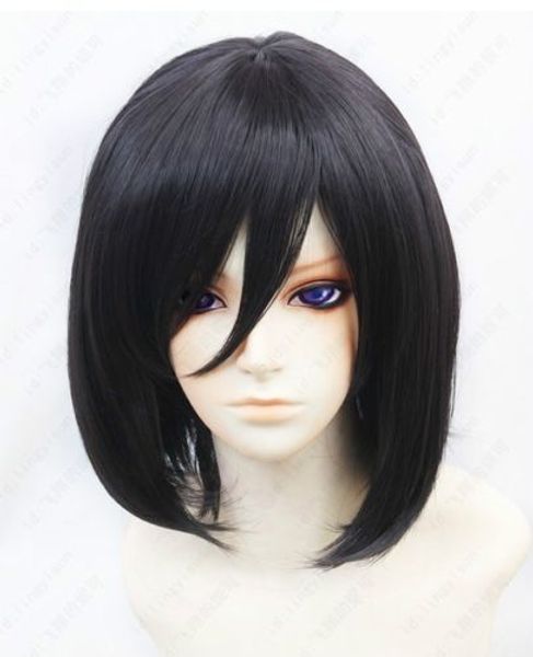 

latest attack on titan mikasa ackerman short black straight cosplay wig