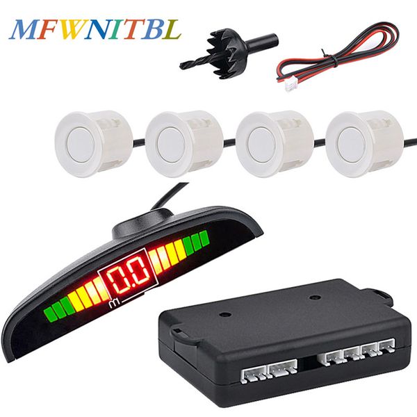 

mfwnitbl auto parktronic led parking sensor kit display 4 sensors reverse assistance backup radar monitor detector system car