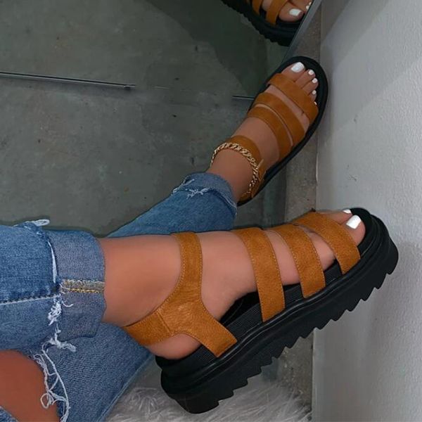 

summer women's sandals ladies open toe ankle strap thick bottom shoes woman casual comfort fashion non slip sandals female 2020, Black