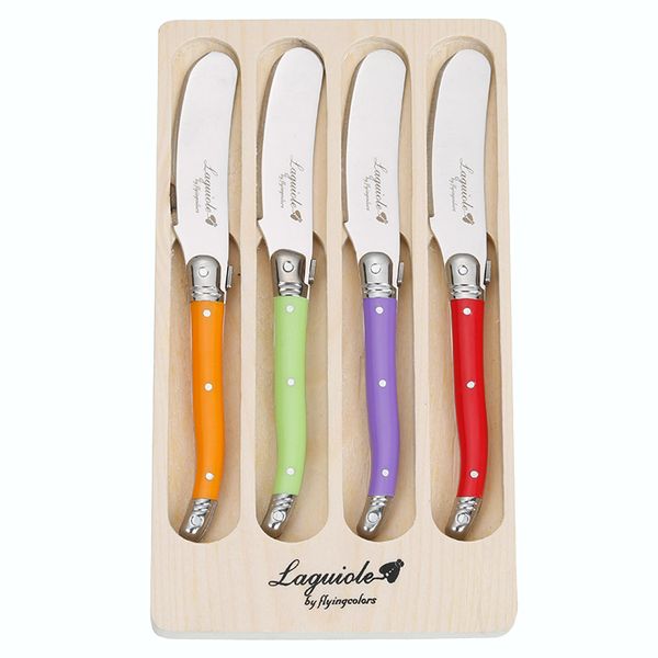 

stainless steel laguiole butter spreader rainbow cheese knives slicer set christmas cutlery restaurant flatware set kitchen tool