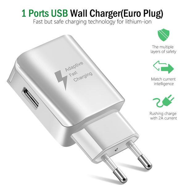 

5v 2a universal usb charger travel wall quick charge 3.0 fast charging adapter mobile phone chargers for xiaomi huawei tablets