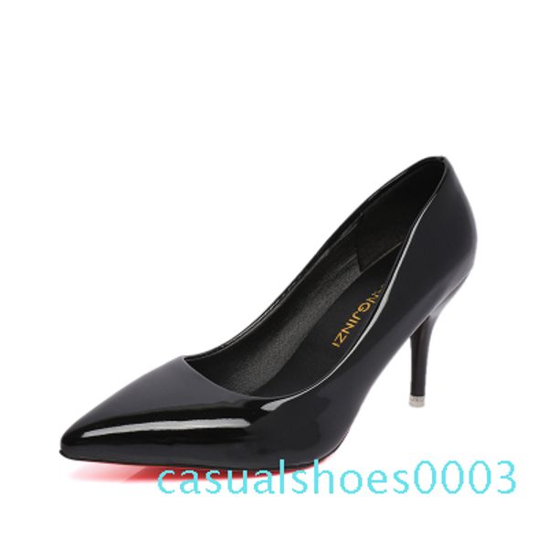 

l01 new high heel women sandals slippers real leather high heel women's shoes for banquet party nightclub c03, Black