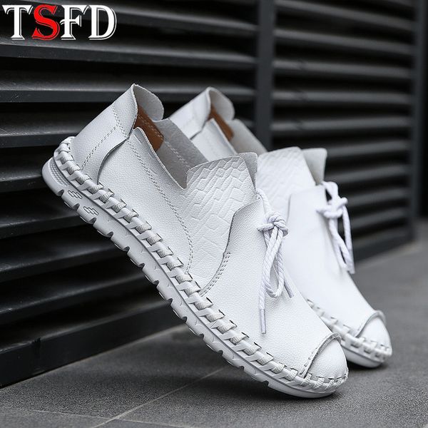 

breathable men's loafers fashion sneakers for men shoes casual walking shoes spring new large sizes 38-50 white leather shoe y5, Black