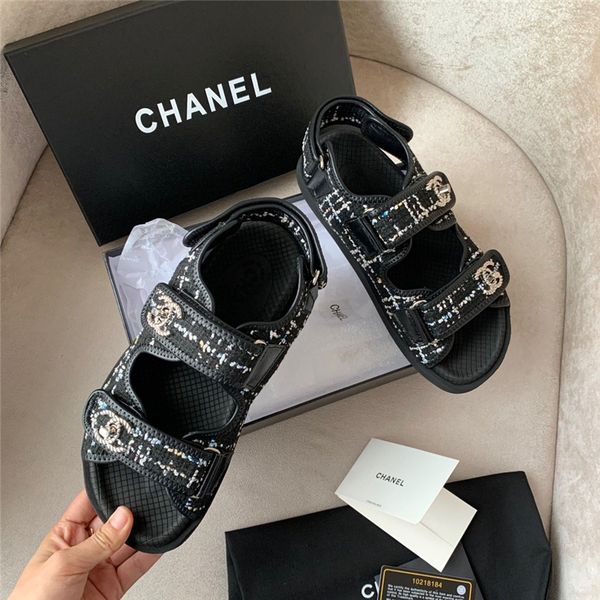 

2020 fashionable flat sandals, designer summer sandals, designer sandals, luxury women's summer sandals, Black