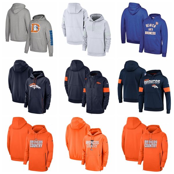 

men denver broncos nike sideline local performance pullover nfl hoodie, Blue;black