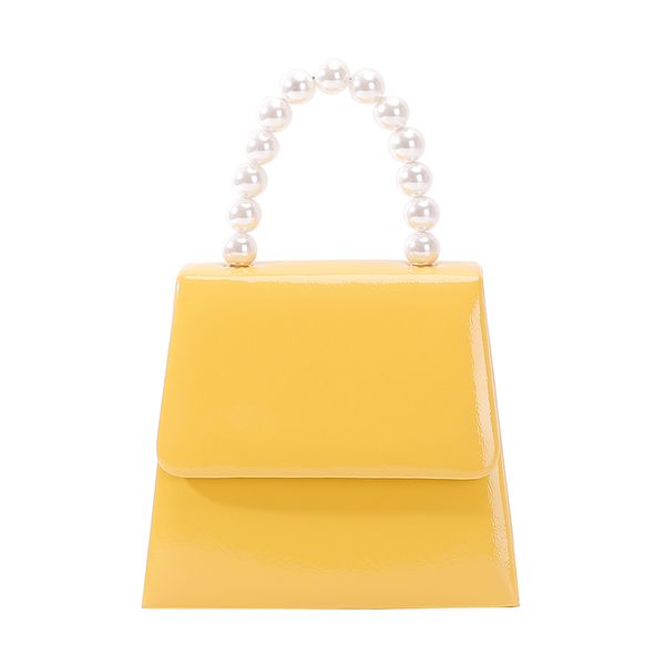 

pearl handbag new fashion patent leather handle tote summer vacation crossbody bag for women