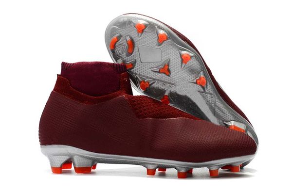 

2019 men knitted fg/ag football shoes outdoor vision college mg shadow series football shoes red non-slip football boots