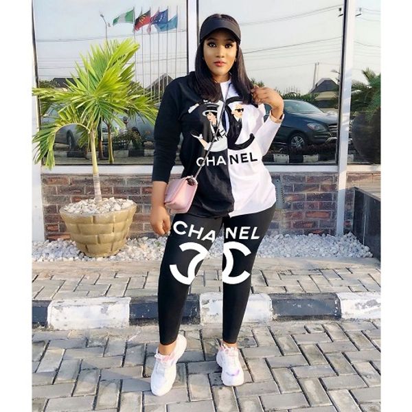 

2020 new women fashion designer clothing set casual sweatshirt + pant ladies sports wear size s-2xl, White