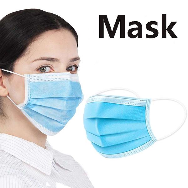 

2020 дешевая одноразовая маска мужчины женщины 3 слоя нетканого дышащего уха носить анти-туман пылезащитный dhl бесплатная доставка в наличи