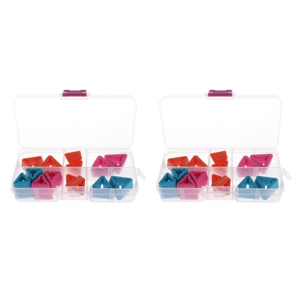 

36pcs knitting needles point protectors / sers triangle shape 2 sizes, Black;white