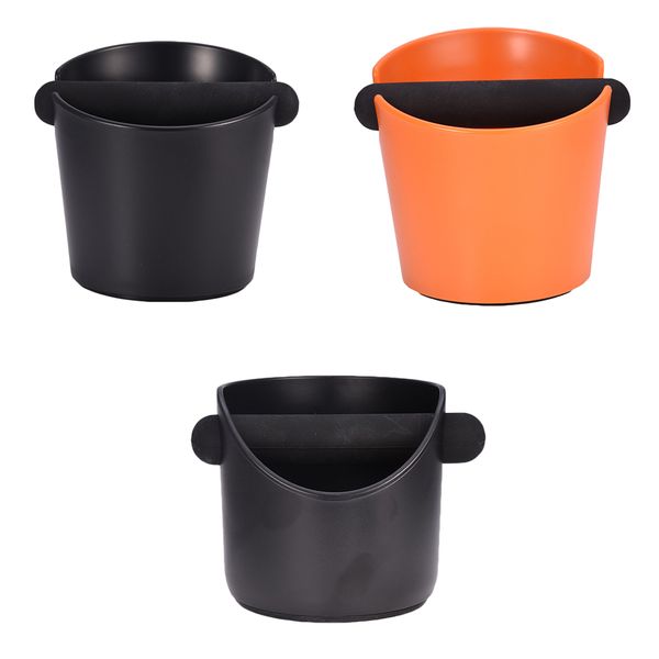

abs coffee knock box espresso grounds container for barista + non-slip base with handle coffee residue bucket grind waste bin