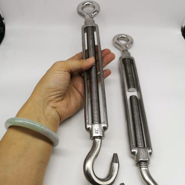 

2pcs m14 stainless steel 304 adjust chain rigging hook & eye turnbuckle silver choose