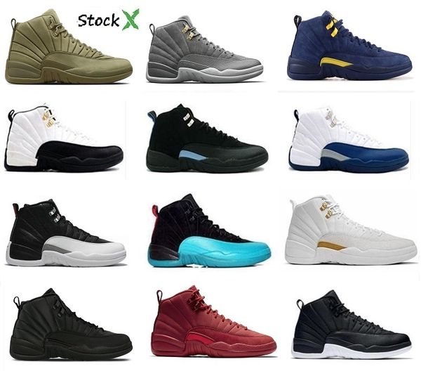 

stock x 12 wool men women designer basketball shoes 12s wool grey black glass of 2003 michigan sports j12 retro sneakers