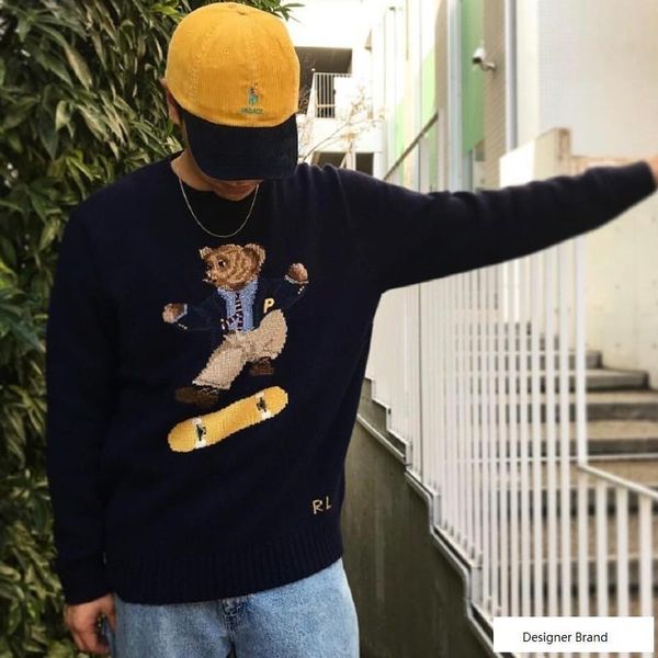 

18fw plc x r a l p h kate polo bear weater knitted weater cla ic weat hirt treet couple pullover autumn winter hfl my053