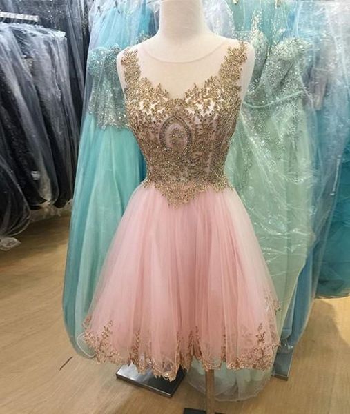 

розовый короткие пром платья homecoming платье линия sheer шеи appliqued шнурок тюль pleats бисер кристаллы коктейль, Blue;pink