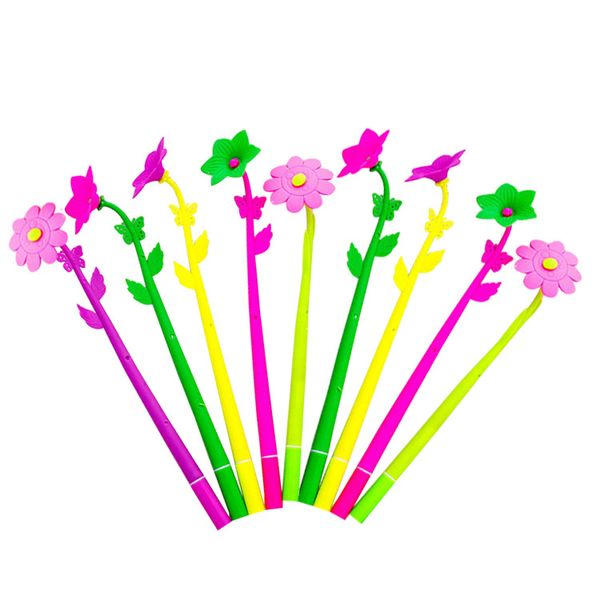 

10 pcs many fashion spicy creative stationery sweet lucky bloom plant floral pattern handle ballpoint pen stationery