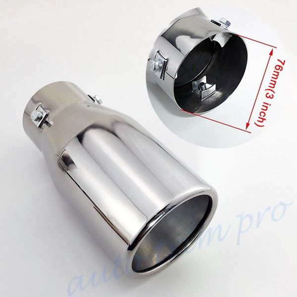 

chrome tail exhaust muffler rear pipe tip cover 3" 76mm inlet auto cover trim accessories