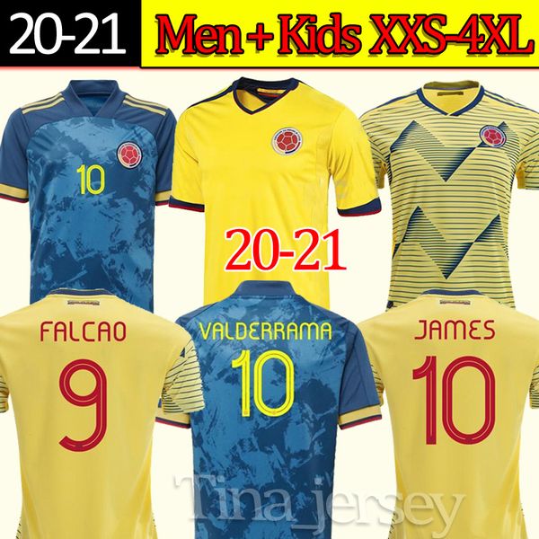 

2020 colombia away soccer jersey james copa america colombia football shirt falcao camiseta de futbol maillot, Black;yellow