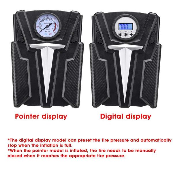

portable 150psi 12v car tire inflator digital/pointer display air compressor pump with led light pump for car motorcycle