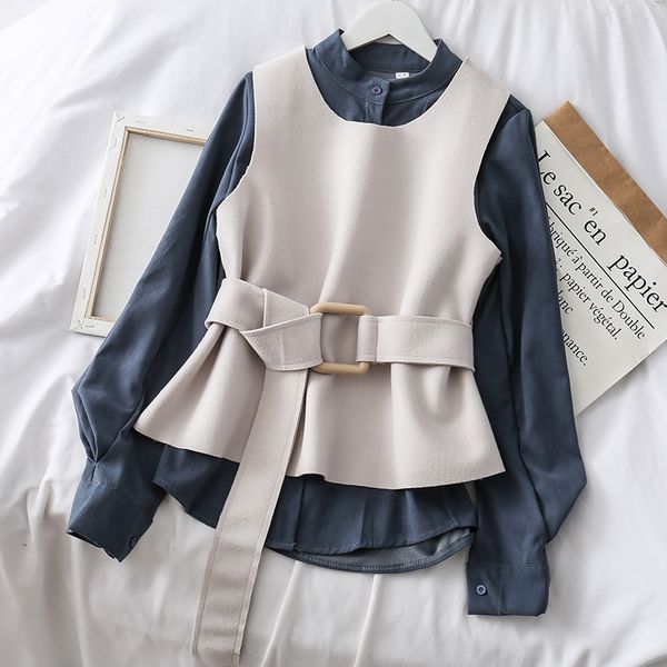 

2019 new fashion women's clothing suit fall womens and blouses vest, White