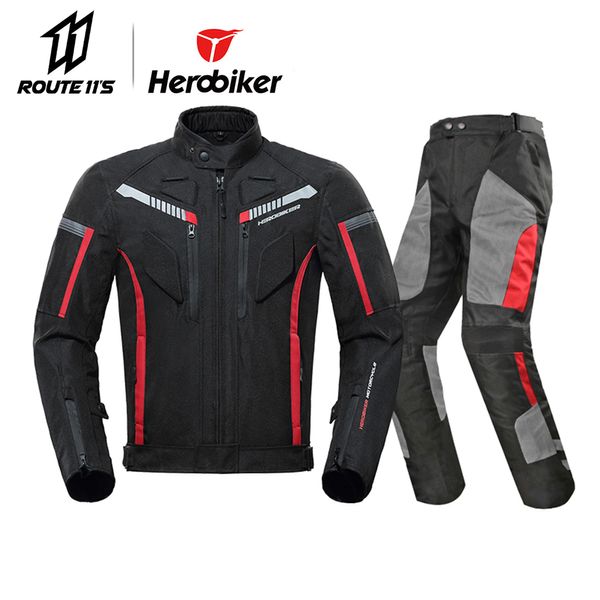 

herobiker motorcycle jacket protective gear men moto motocross jacket windproof motorbike cruiser touring clothing raincoat, Black;blue
