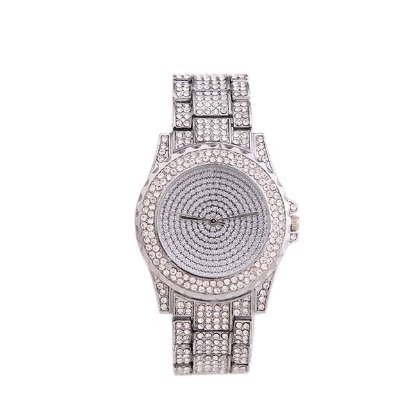

girls fashion crystal rhinestone women watch quartz movement classic luxury accurate birthday gift round bracelet office, Slivery;brown