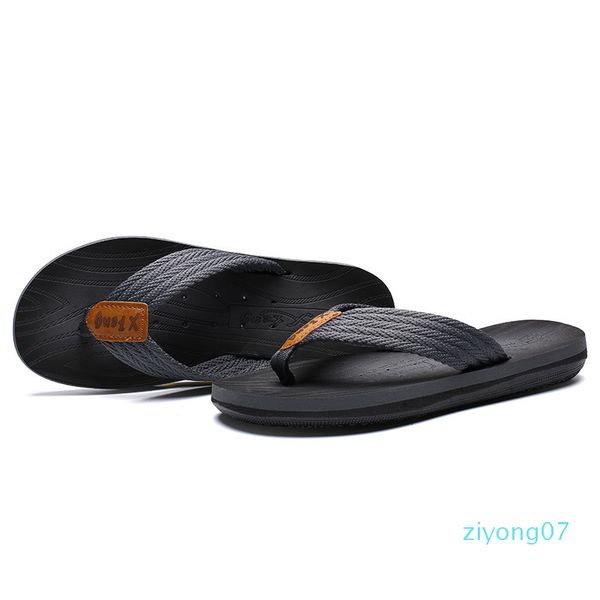 

flip-flops summer men handmade fashion slipper breathable casual outer wear flat heel flip-flops flip-flop anti-slip beach sli z07, Black