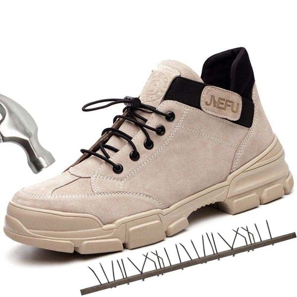 

2019 men steel toe boots casual outdoor sneakers labor insurance puncture proof anti-slip construction work safety shoes for men, Black