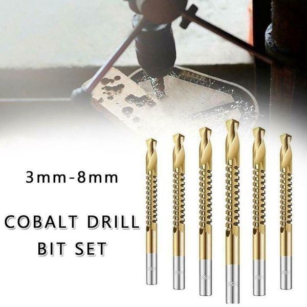 

6 шт 3-8mm cobalt сверло набор hss длина спиральные сверла инструмент деревообрабатывающий i88