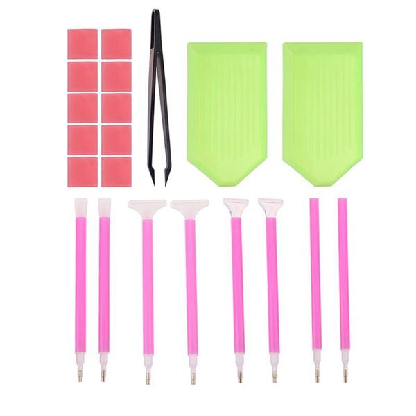 

diy diamond painting tools 5d diamond painting cross stitch embroidery pen tools glue pen kit tweezers accessories, Black