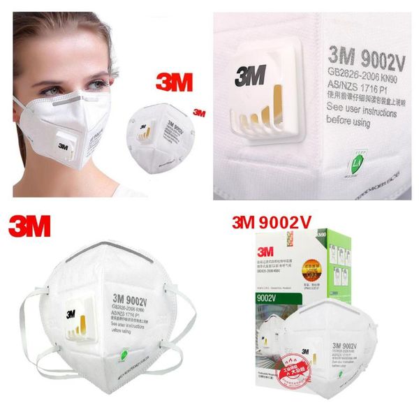 

Хорошая цена с сертификатом fast ship stock 3M KN95 N95 KN90 Mask FFP3 Mask 9001V 9002V с клапаном Anti Dust Protective пылезащитная маска PM2. 5