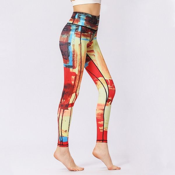 

fashion printed womens sports yoga pants workout leggings compression elastic tights fitness gym dance skinny pants running jogging trousers, White;red
