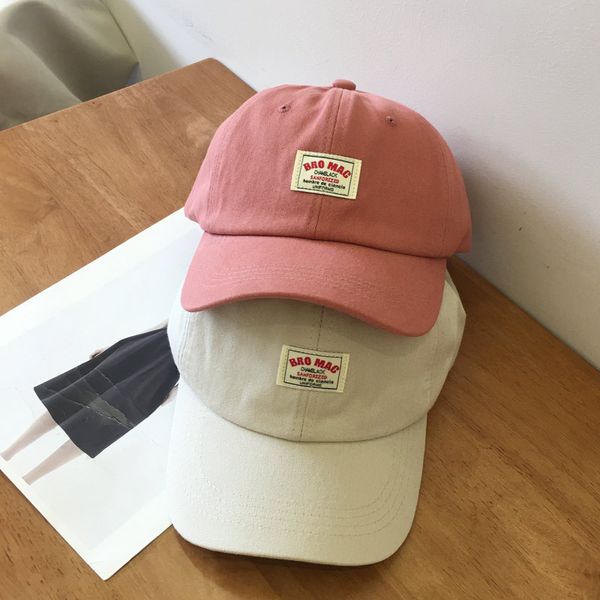 

south korea ins hat women's spring summer soft-baseball cap men's korean version of the couple sun hat cloth marked letter cap tid, Blue;gray