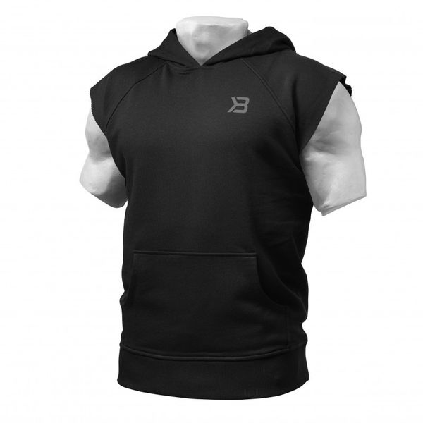 

shipping sleeveless fitness hoodie, Black