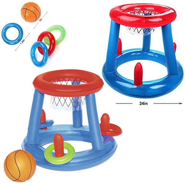 

inflatable swimming pool basketball hoop lightweight folding floating water amusement equipment for beach party
