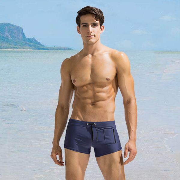 

side zipper pocket swimwears mens swimsuits man swimming shorts men's swimming trunks for bathing summer beachsuit