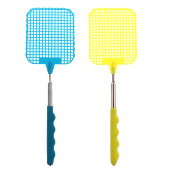 

2pcs fly swatter retractable - the longest can be stretched up to 81.5cm, blue+ yellow