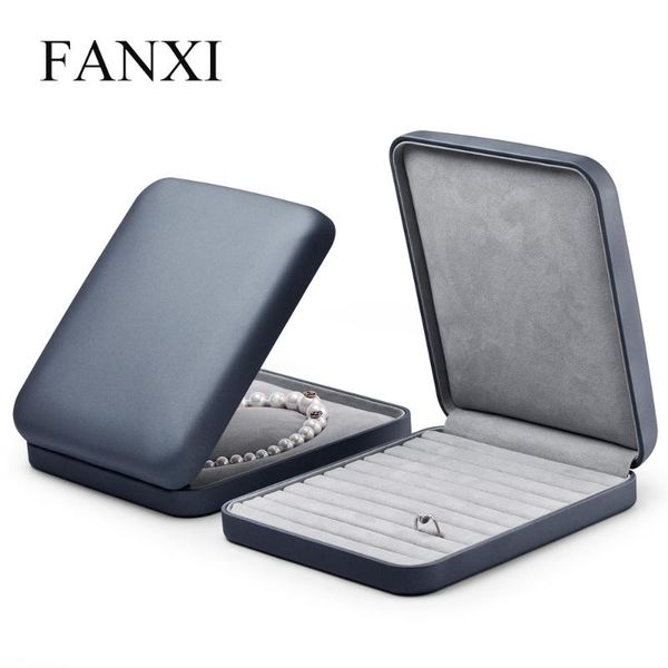 

jewelry pouches, bags oirlv pu leather box pearl necklace ring packing big storage display organizer, Pink;blue