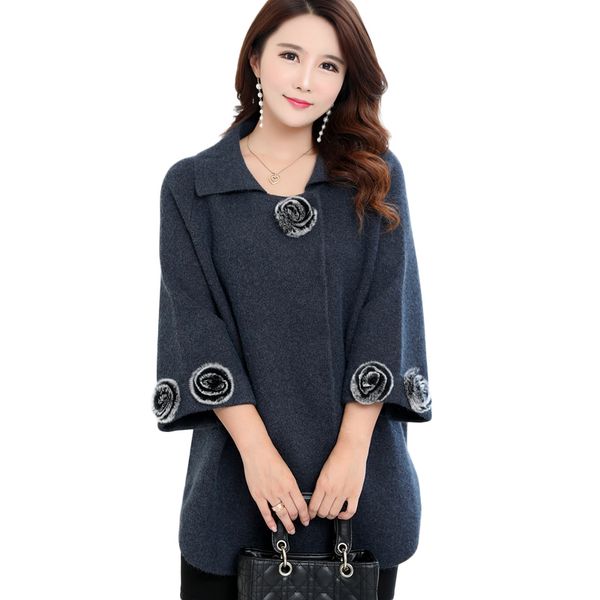 

2019 new spring autumn new women plus size long cardigan three quarter casual sweaters female solid oversize loose coat nw1211, White;black
