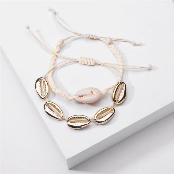 

zwpon fashion natural shell tract bracelet bangle summer shell adjustable bracelet for woman female girl jewelry wholesale, Black