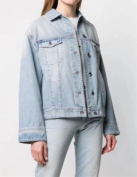 

women jeans coat 2019 new spring autumn long sleeve loose denim short jacket, Black;brown